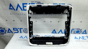 Tesla Model X 22-25 rear center console trim panel, white leather, with chrome molding, dry-cleanable