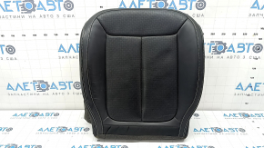 Driver's seat cushion cover for a Jeep Grand Cherokee WL 21-25, black leather with gray stitching, heated, ventilated, dented
