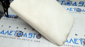 Tesla Model X 22-25 center console armrest, white leather, dry cleanable, plastic inside is worn