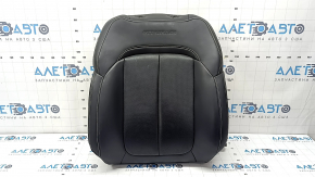 Driver's seat back upholstery for Jeep Grand Cherokee WL 21-25, black leather with gray stitching, heated, ventilated, Overland, cleanable