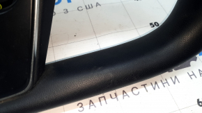 Tesla Model X 22-25 steering wheel, black leather, Plaid, tears in the leather, scuffs, scratches on the plastic