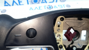 Tesla Model X 22-25 steering wheel, black leather, Plaid, tears in the leather, scuffs, scratches on the plastic