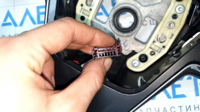 Tesla Model X 22-25 steering wheel, black leather, Plaid, tears in the leather, scuffs, scratches on the plastic