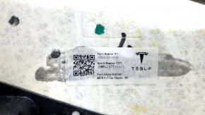 Tesla Model X 22-25 center pillar trim, upper right, black Alcantara, scratches on plastic