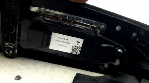 Tesla Model X 22-25 center pillar trim, upper right, black Alcantara, scratches on plastic