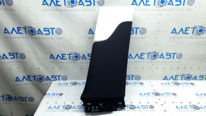 Tesla Model X 22-25 lower right center pillar trim, black with white leather, needs cleaning, broken mount
