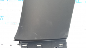 Tesla Model X 22-25 lower right center pillar trim, black with white leather, needs cleaning, broken mount