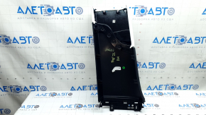 Tesla Model X 22-25 lower right center pillar trim, black with white leather, needs cleaning, broken mount