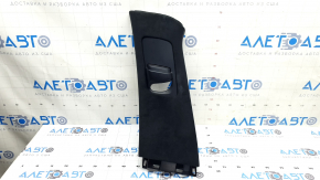 Tesla Model X 22-25 center pillar trim, upper left, black Alcantara, scuffed