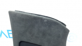 Tesla Model X 22-25 center pillar trim, upper left, black Alcantara, scuffed