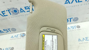 Left visor for Lexus RX300 RX330 RX350 RX400h 04-09, beige, without hook, with trim, needs cleaning, dents