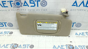 Right visor for Lexus RX300 RX330 RX350 RX400h 04-09, beige, without hook, with trim, needs cleaning, dents