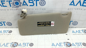 Right visor for Lexus RX300 RX330 RX350 RX400h 04-09, beige, without hook, with trim, needs cleaning, dents
