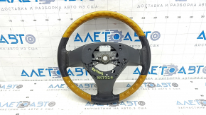 Lexus RX300 RX330 RX350 RX400h 04-09 bare steering wheel, black leather, with wood, with overlays, scratches, worn