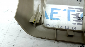 Upper center console trim for Lexus RX300 RX330 RX350 RX400h 04-08, beige, wood grain inserts, cracks in fasteners