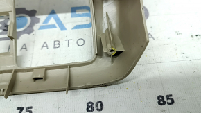 Upper center console trim for Lexus RX300 RX330 RX350 RX400h 04-08, beige, wood grain inserts, cracks in fasteners