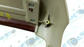 Upper center console trim for Lexus RX300 RX330 RX350 RX400h 04-08, beige, wood grain inserts, cracks in fasteners