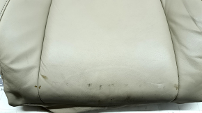 Driver's seat back upholstery for Lexus RX300 RX330 RX350 RX400h 04-09, beige leather, cracked, heated, needs cleaning, wrinkled