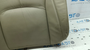 Lexus RX300 RX330 RX350 RX400h 04-09 passenger seat back upholstery, beige leather, cracked, heated, needs cleaning, wrinkled