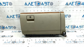 Glove compartment, glove box Lexus RX300 RX330 RX350 RX400h 04-09 leather, beige, 2 parts, with wood-like film, scratches, tear
