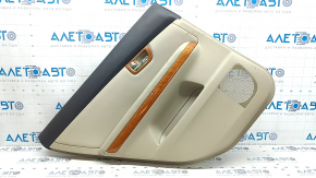 Door trim card rear left Lexus RX300 RX330 RX350 RX400H 04-09 beige, with beige insert, armrest beige leather, molding under the wood gloss, with a film under the wood, with a handle, tears, scratches