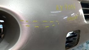 Bare front bumper for Lexus RX400h 06-08, under headlight washer, gold, scratches, broken grilles, cracks in fasteners, dents