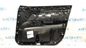 Front left door trim card BMW X3 F25 11-17 black, insert leather elfenbein-weiss with red stitching, insert under the wood, in need of cleaning, scratches