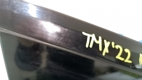 Tesla Model X 22-25 rear left window, black gloss, scratches, sand on molding