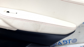 Door trim panel, rear right, BMW X3 F25 11-17, black, elfenbein-weiss leather insert with red stitching, no curtain, scratches, needs cleaning