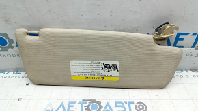 Left sun visor for VW Passat b7 12-15 USA, beige, with backlight, without hook, dry-cleanable