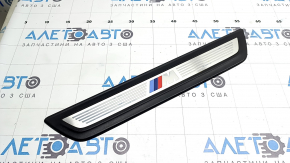 Outer front left door sill trim for BMW X3 F25 11-17, black with chrome insert, M-Sport, scratches on chrome