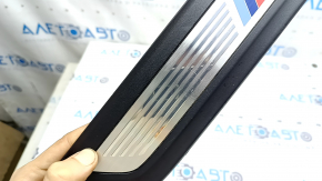 BMW X3 F25 11-17 black outer door sill plate with chrome insert, M-Sport, scratches on chrome