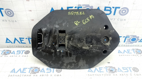The rear lower control arm trim, left, BMW X5 G05 19-24, is torn and dented.
