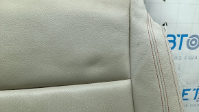 BMW X3 F25 11-17 passenger seat upholstery, Elfenbein-Weiss leather with red stitching, Sport, needs cleaning, dented, scuffed