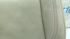 BMW X3 F25 11-17 passenger seat upholstery, Elfenbein-Weiss leather with red stitching, Sport, needs cleaning, dented, scuffed
