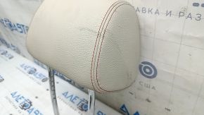 Front right headrest BMW X3 F25 11-17, Elfenbein-Weiss leather with red stitching, Sport, electric, dented, dry cleanable
