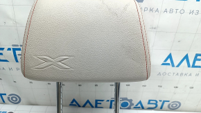 Front left headrest BMW X3 F25 11-17, Elfenbein-Weiss leather with red stitching, Sport, electric, dented, dry-cleanable