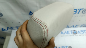 Rear right seat headrest BMW X3 F25 11-17, Elfenbein-Weiss leather with red stitching, Sport, dry-cleanable