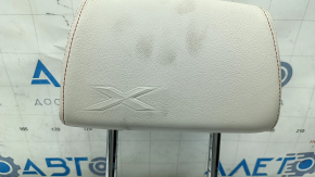 Rear left seat headrest BMW X3 F25 11-17, Elfenbein-Weiss leather with red stitching, Sport, dry-cleanable
