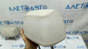 Rear left seat headrest BMW X3 F25 11-17, Elfenbein-Weiss leather with red stitching, Sport, dry-cleanable