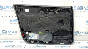 Door trim panel front right complete Audi A6 C8 19-21 dark gray for curtain and memory, insert black Alcantara, armrest brown leather, upper leather dark gray, molding chrome with backlight