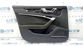 Door trim panel front left Audi A6 C8 19-24 leather black with dark gray