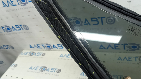 Rear right window with chrome molding, blind glass, Audi A6 C8 19-25, painted, scratches, seal peeling off