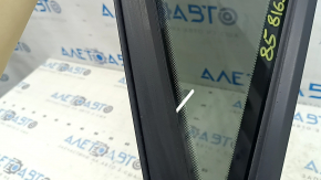 Rear right window with chrome molding, blind glass, Audi A6 C8 19-25, painted, scratches, seal peeling off