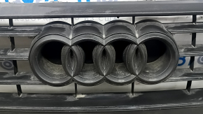 Radiator grille assembly for Audi A6 C8 19-23 with parking sensors and no radar, matte black with chrome, painted, scratches