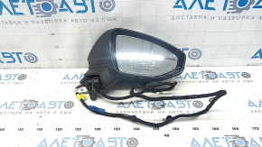 Right side mirror assembly for Audi A6 C8 19-25, turn signal, heated, auto-dimming, auto-folding, camera, BSM, 15+2 pins, silver