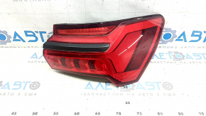 Audi A6 C8 19-24 right outer fender light without animation with black glossy molding