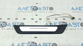 Audi A6 C8 19-25 black outer rear left door sill with chrome insert and backlight, scratches