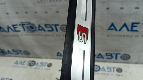 Audi A6 C8 19-25 black outer door sill trim with chrome insert and backlight, S-Line, scratches