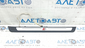 Audi A6 C8 19-25 black outer door sill trim with chrome insert and backlight, S-Line, scratches